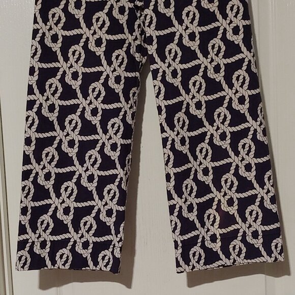 Anthropologie Maeve The Colette Wide Leg Crop Pants Nautical Rope Coastal 29 - Picture 5 of 11